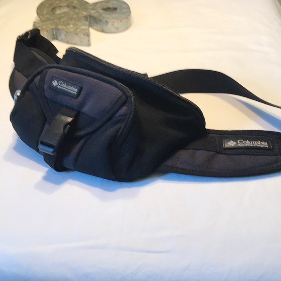 COLUMBIA Black/Blue Canvas Waist Bag Fanny Pack - Picture 3 of 5